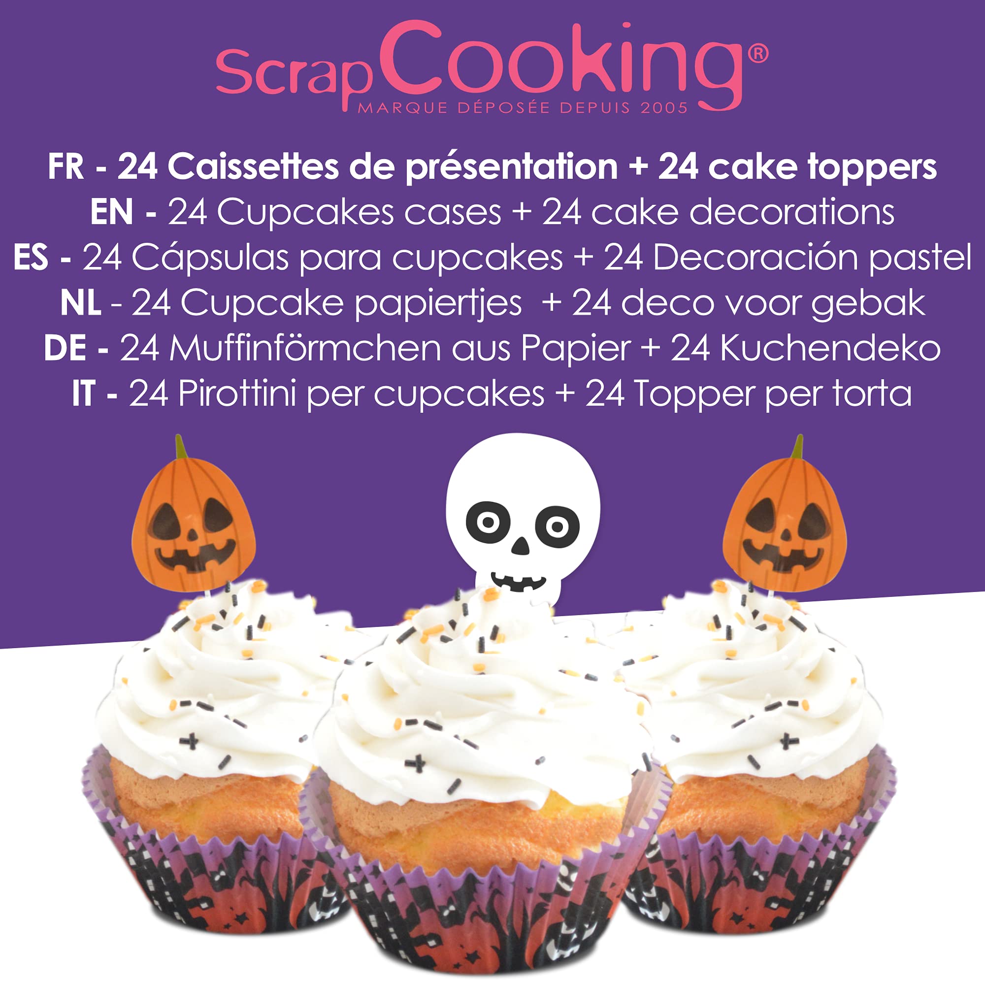 scrapcooking-d-corations-5036-kit-cupcakes-halloween-orange-violet image 2