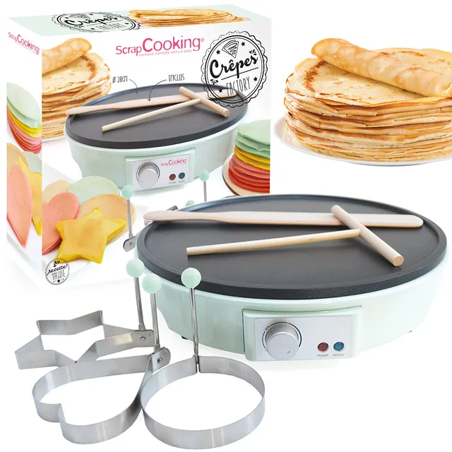 scrapcooking-cr-pes-factory-cr-pi-re-lectrique-verte-28-cm image 1