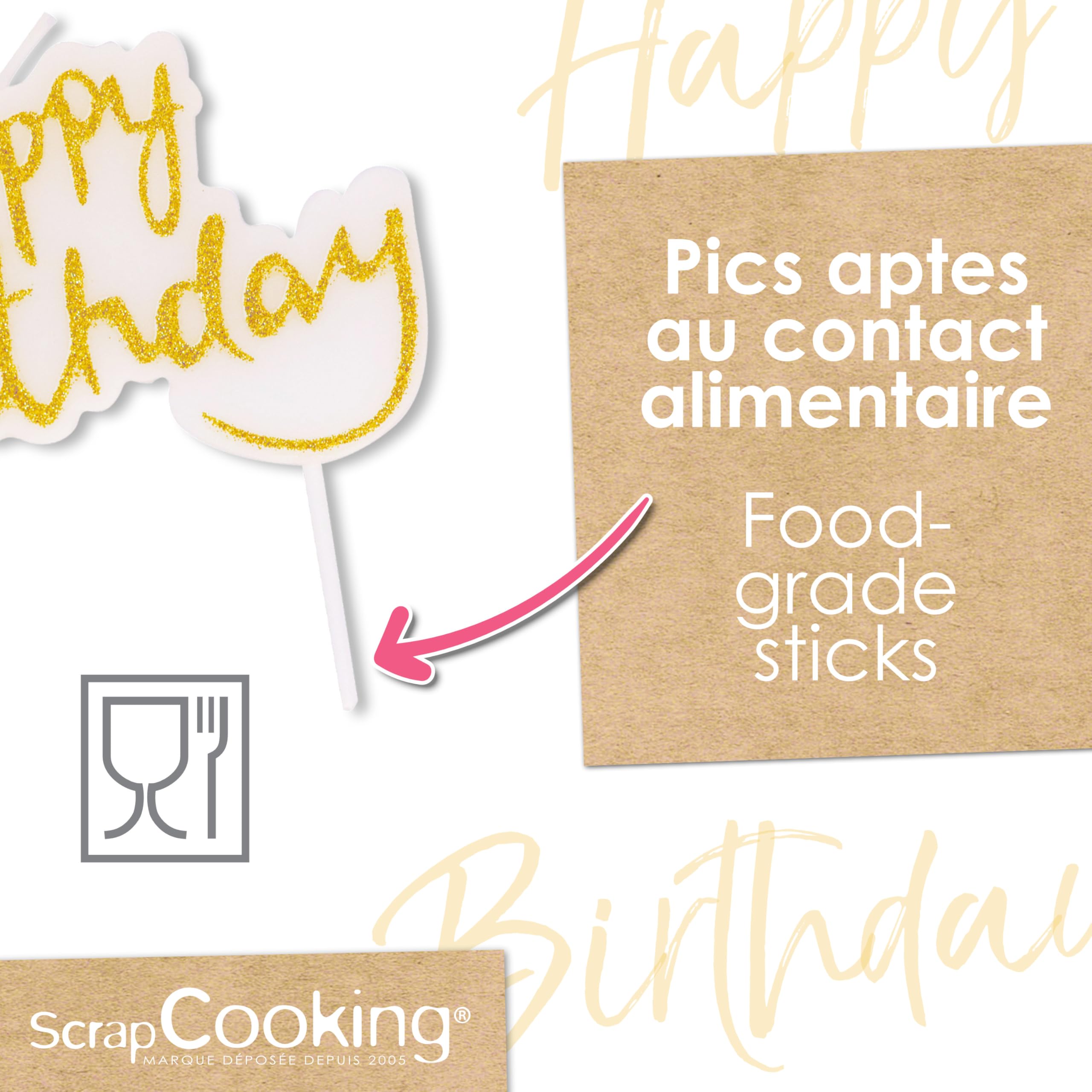 scrapcooking-happy-birthday-4825-bougie-g-teau-or-10-cm image 5