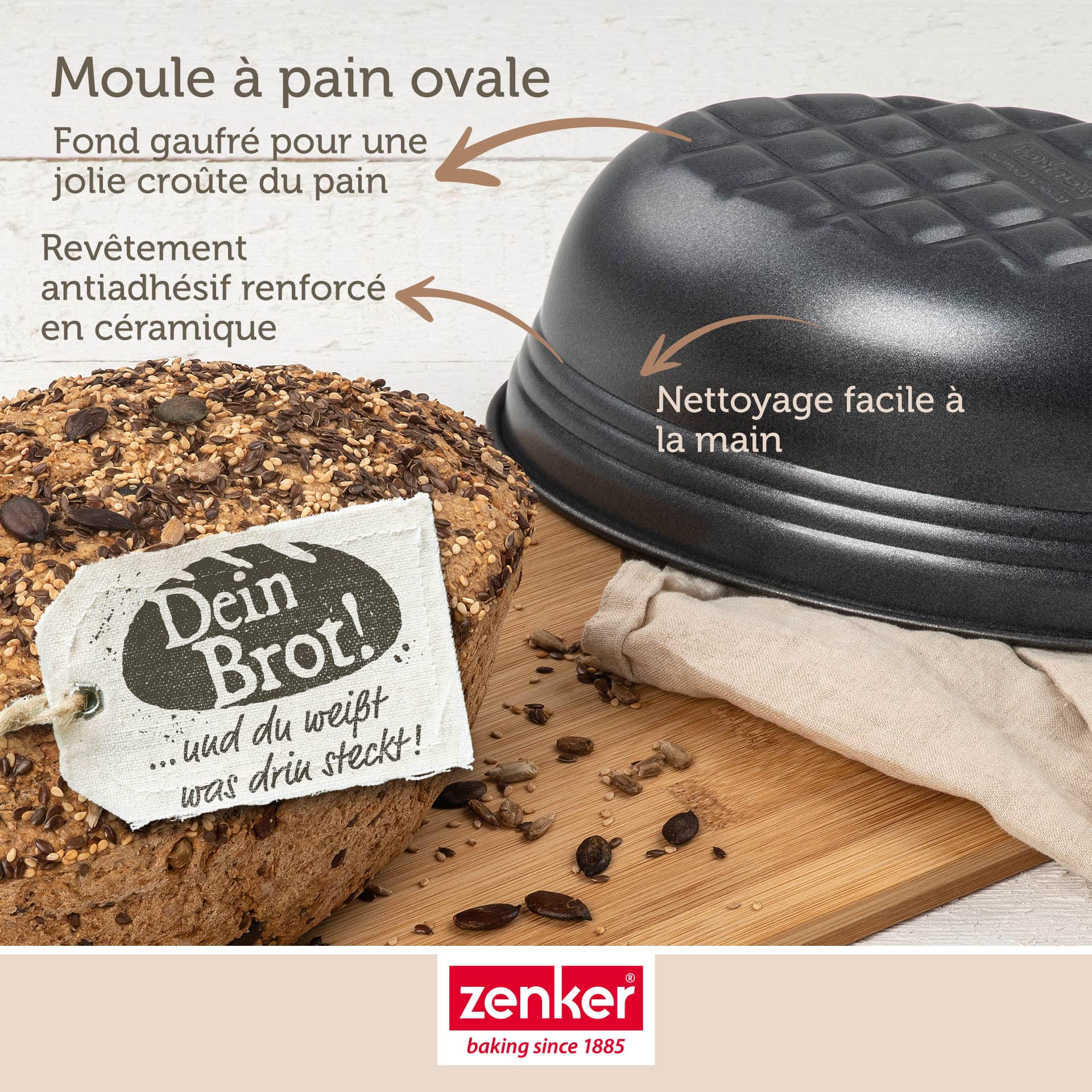 zenker-dein-brot-6520-moule-pain-ovale-noir-26-cm-acier image 4
