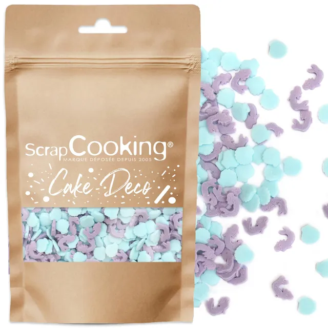 scrap-cooking-d-corations-d-cors-sucr-s-sir-ne-55-g-turquoise-mauve image 1