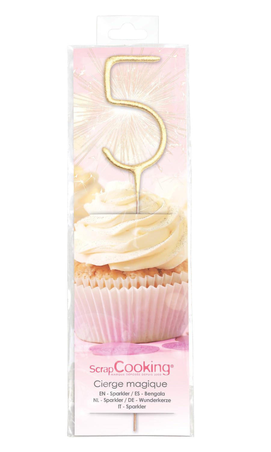 scrapcooking-d-corations-cierge-magique-xxl-chiffre-5-bougie image 1