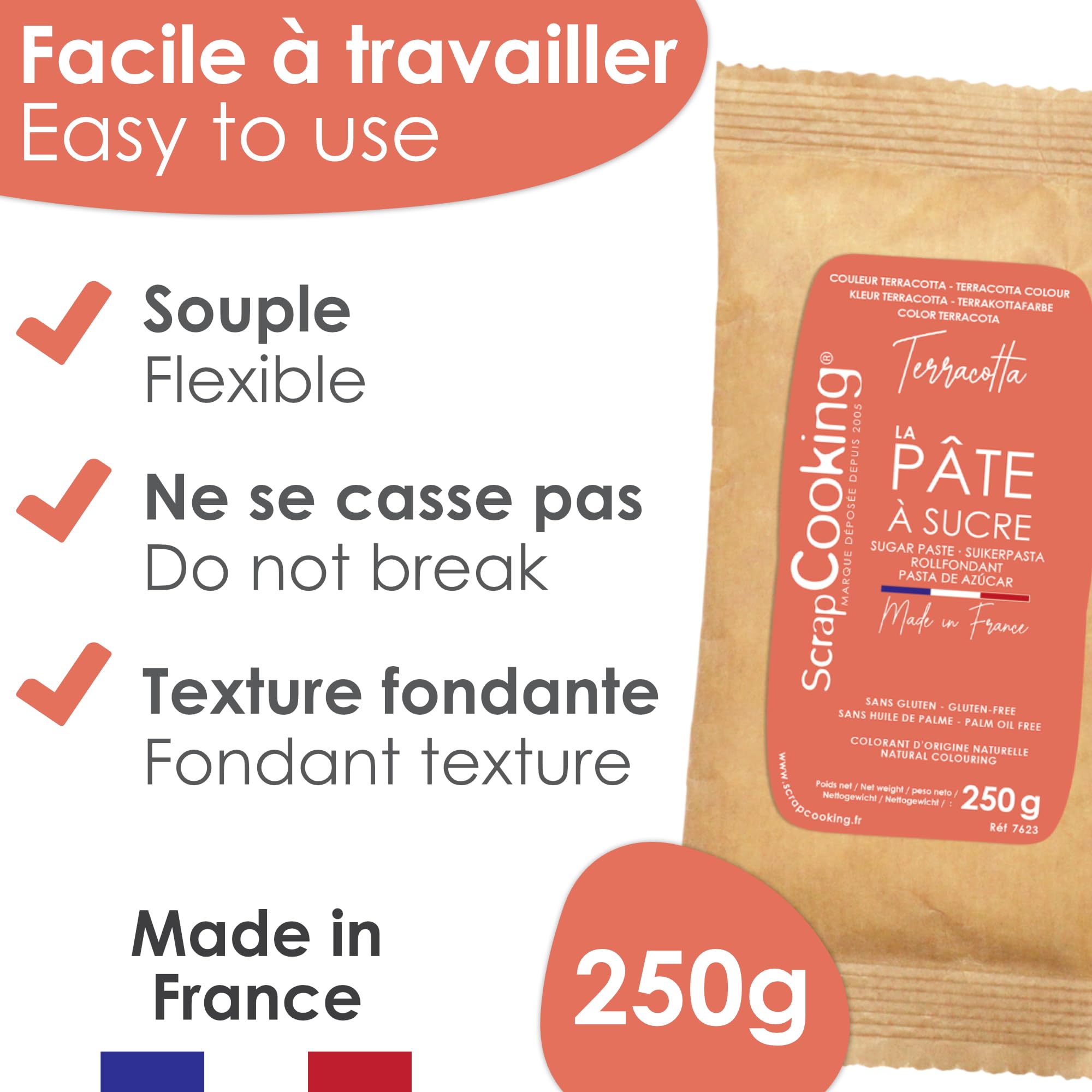 scrapcooking-p-tes-sucre-terracotta-250-g-naturel-france image 4