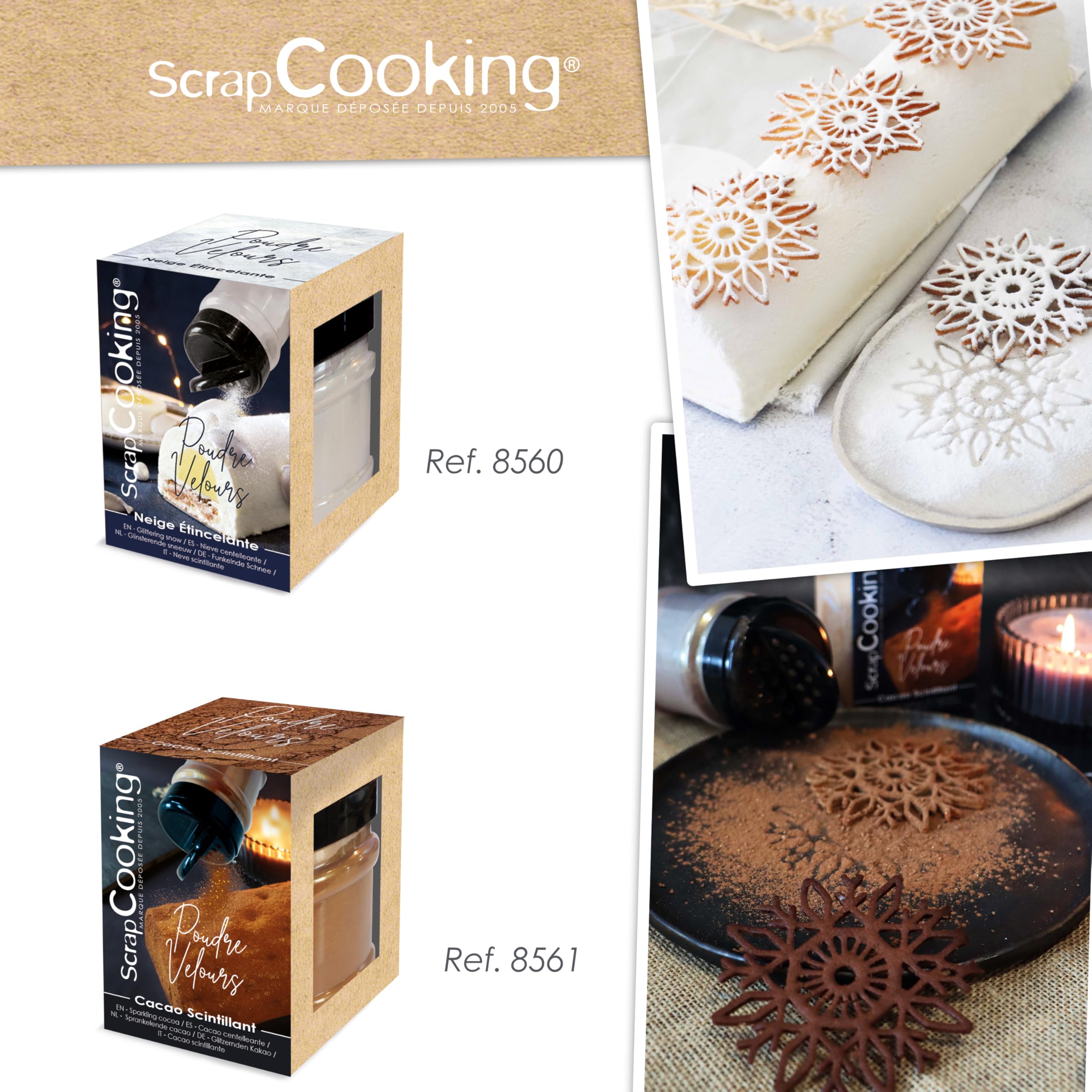 scrapcooking-d-corations-poudre-velours-cacao-scintillant-80g image 8
