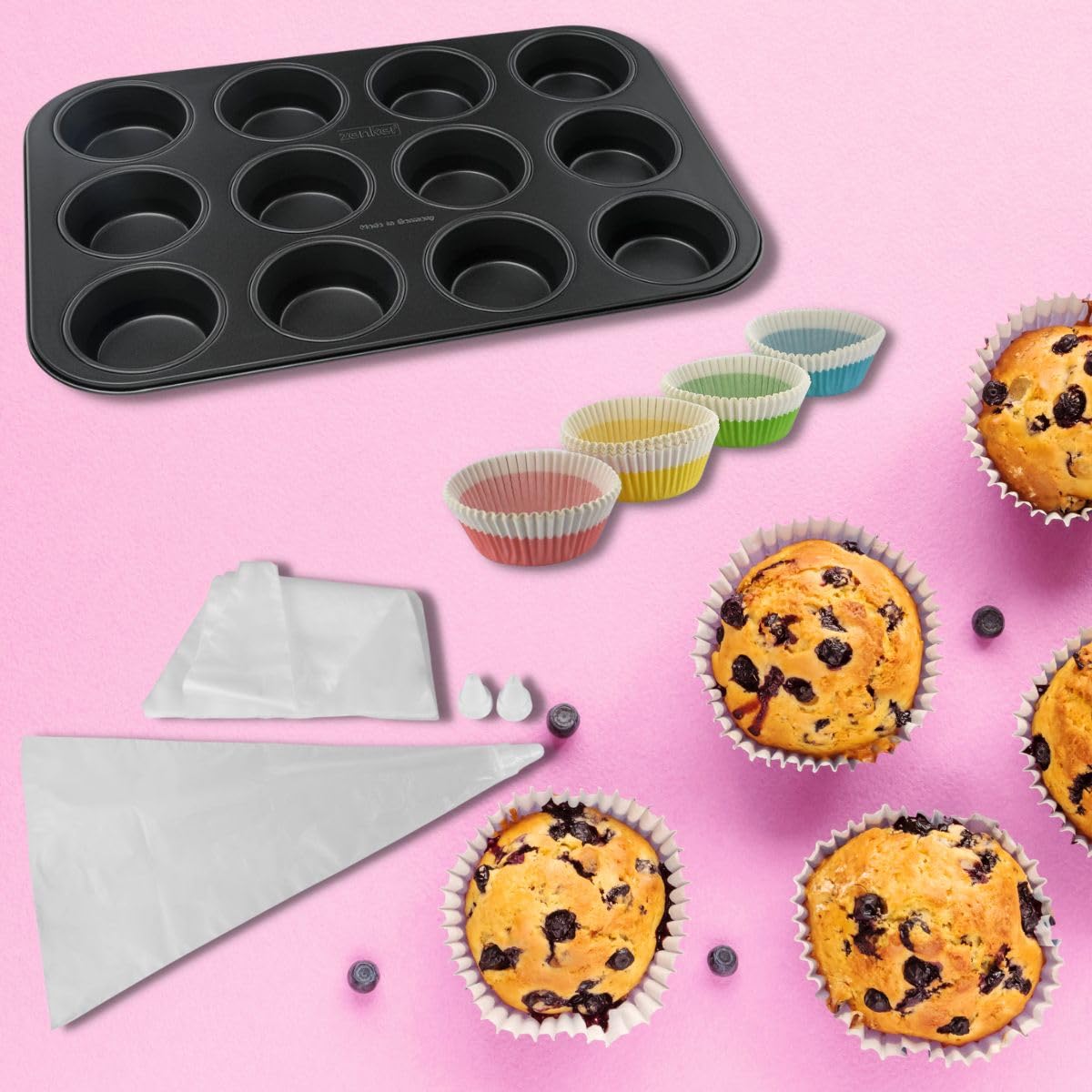 zenker-happy-cupcakes-9983850-kit-muffins-12-empreintes-100 image 2