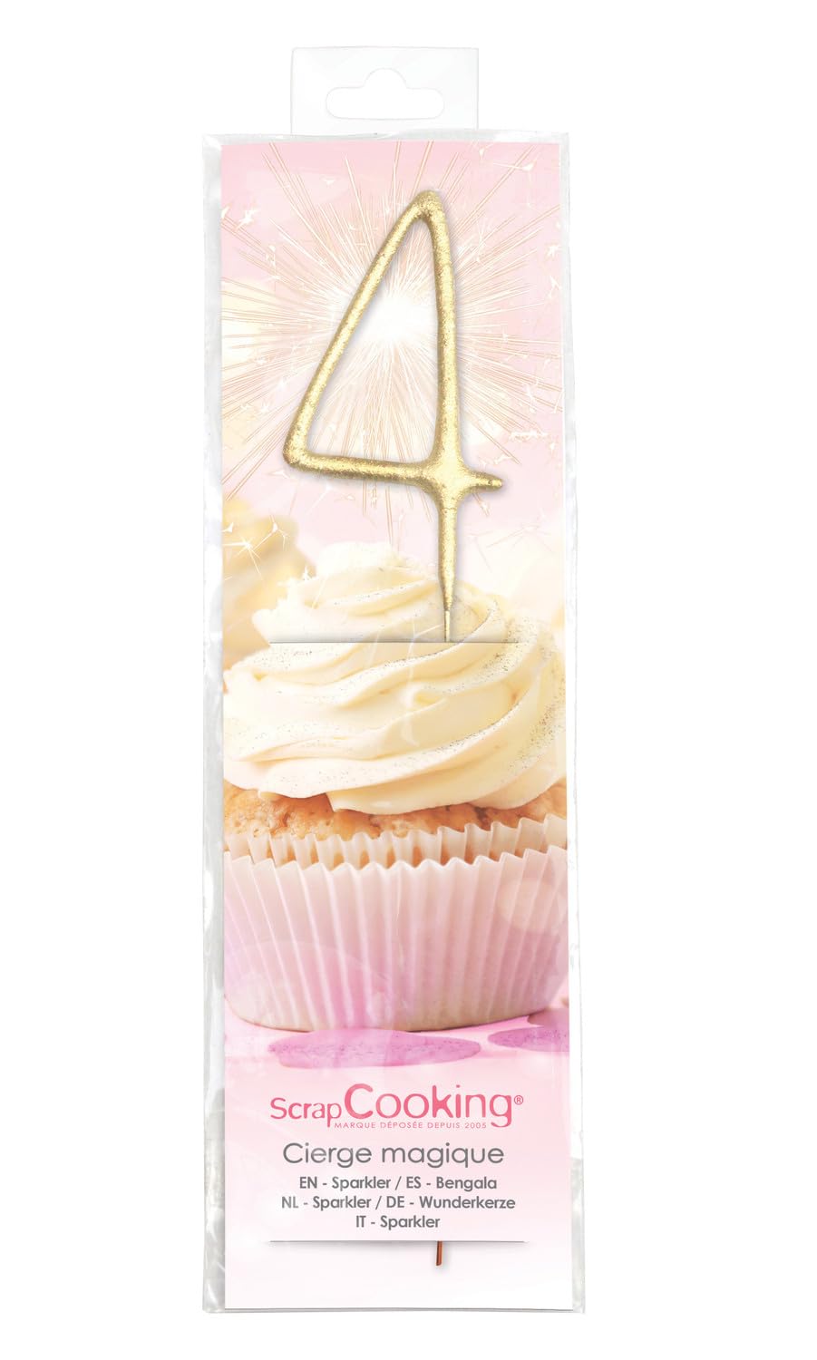 scrapcooking-d-corations-cierge-magique-xxl-chiffre-4-4814-g-teau image 1