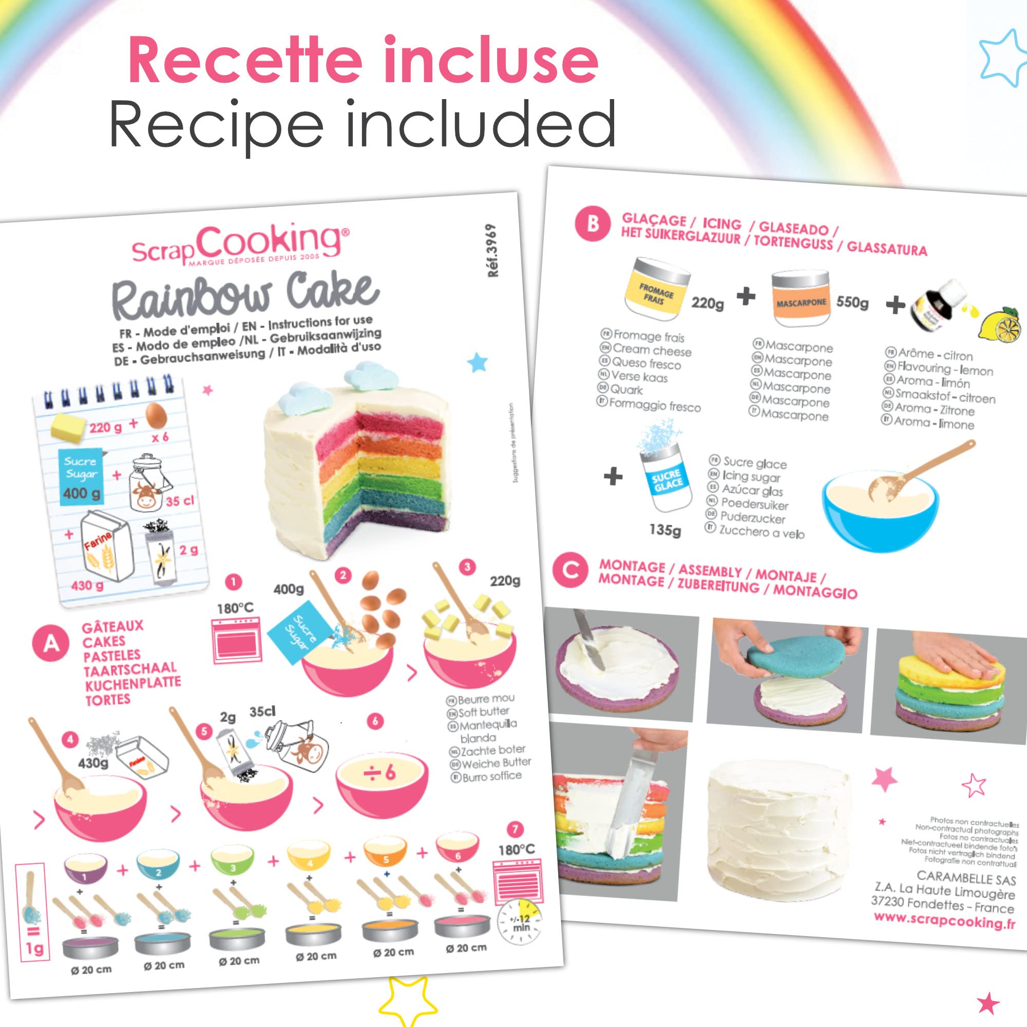 scrapcooking-kit-3969-rainbow-cake-4-levures-colorantes-recette image 5