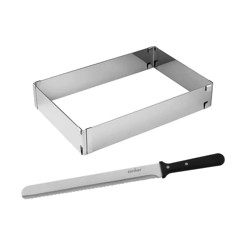 zenker-patisserie-9925450-cadre-g-teau-r-glable-inox-couteau image 1