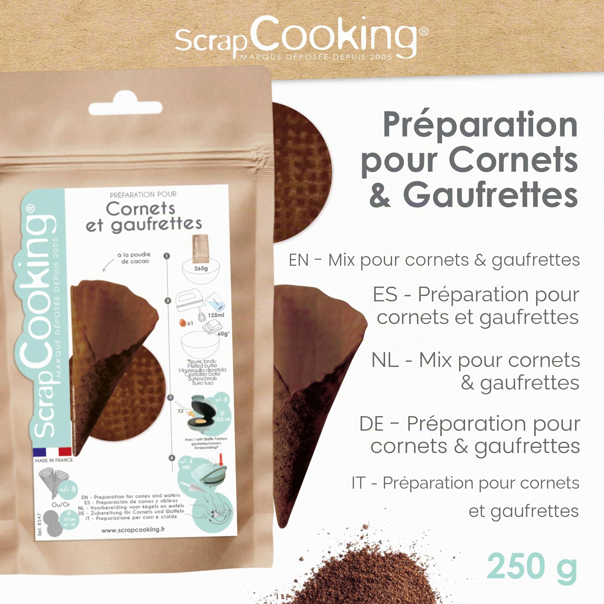 scrapcooking-ingr-dients-8547-pr-paration-cornets-chocolat-260-g image 3