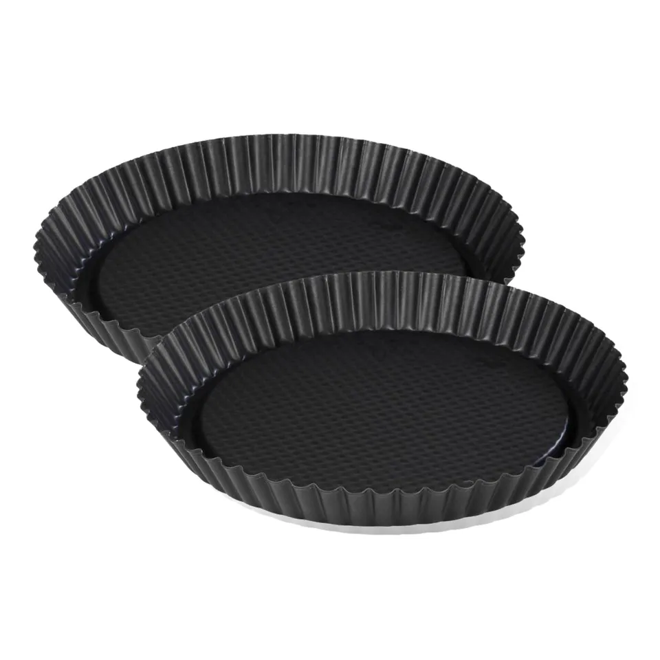 zenker-black-metallic-lot-2-moules-tarte-renvers-e-30-cm-acier image 1