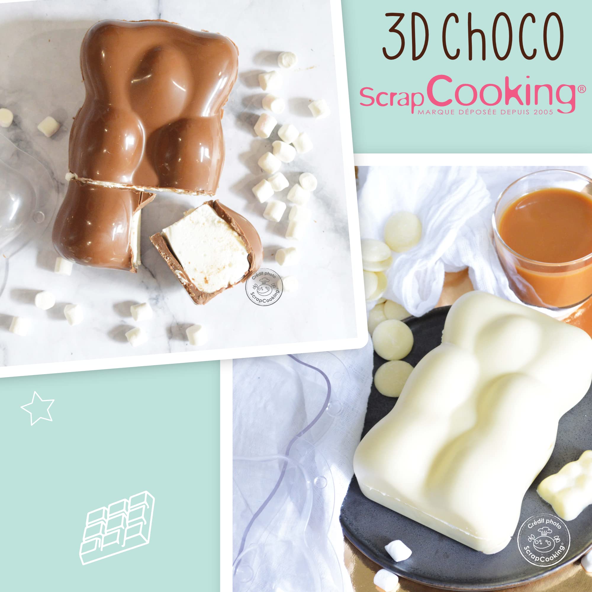 scrapcooking-moules-moule-rigide-ourson-chocolat-3d-6756-2-empreintes image 5