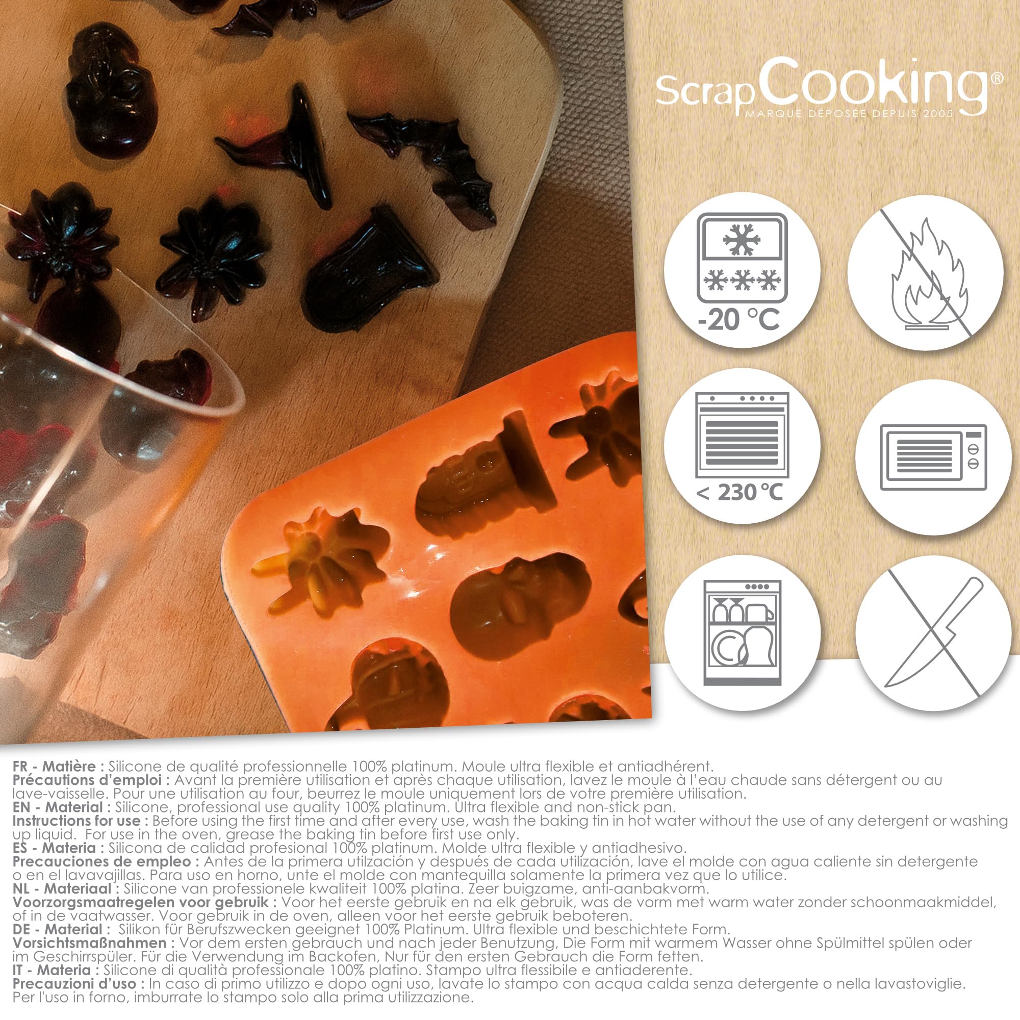 scrapcooking-moule-halloween-silicone-18-bonbons-orange image 6