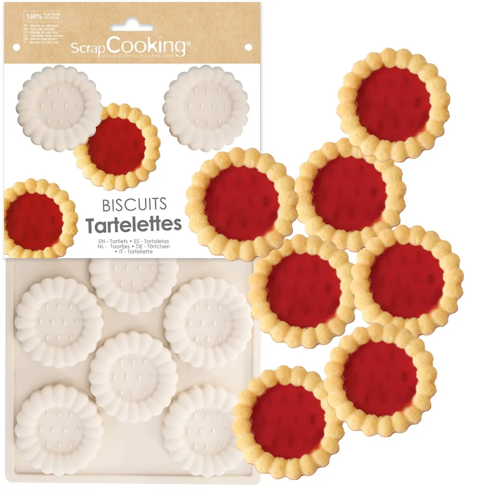 scrapcooking-moules-3183-moule-silicone-11-tartelettes-beige image 1