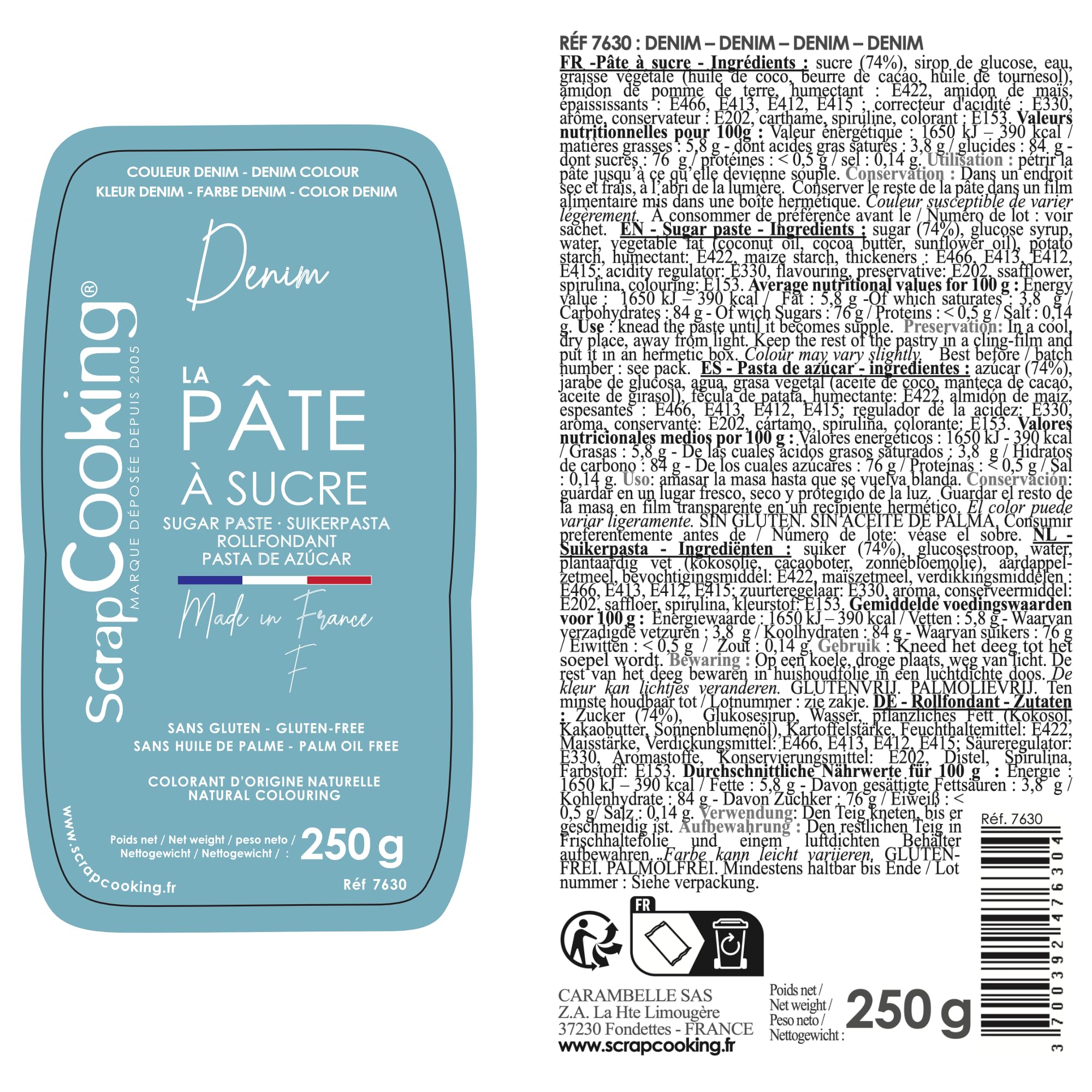 scrapcooking-p-tes-sucre-bleue-denim-250-g image 2