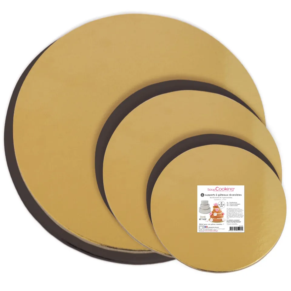 scrapcooking-support-g-teau-rond-dor-noir-lot-6 image 1