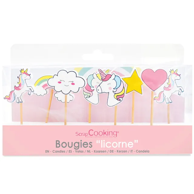 scrapcooking-d-corations-5033-kit-8-bougies-licorne-anniversaire image 1