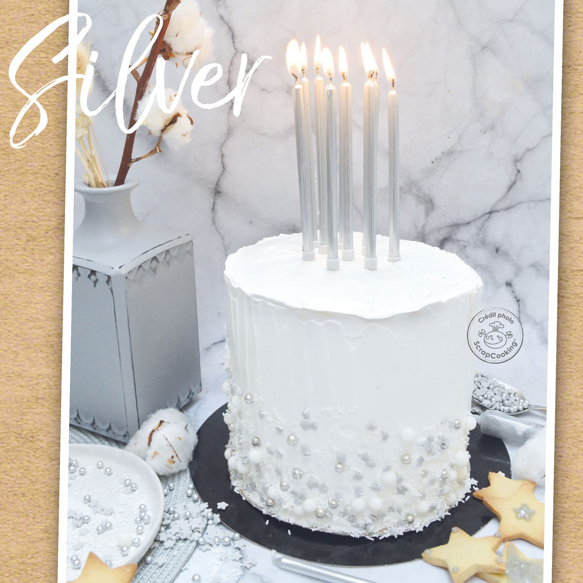 scrapcooking-d-corations-0349-bougies-longues-argent-es-x12 image 4