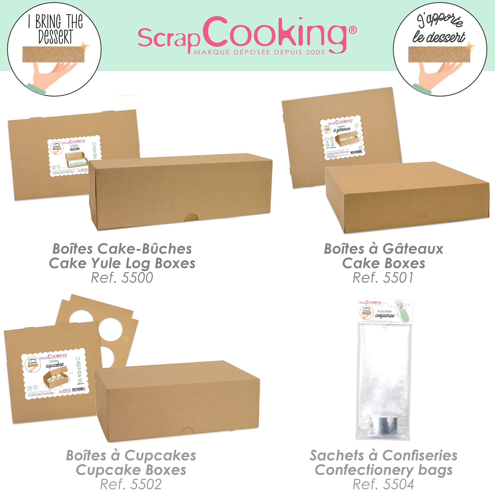 scrapcooking-5502-lot-2-bo-tes-cupcakes-kraft-6-places image 6