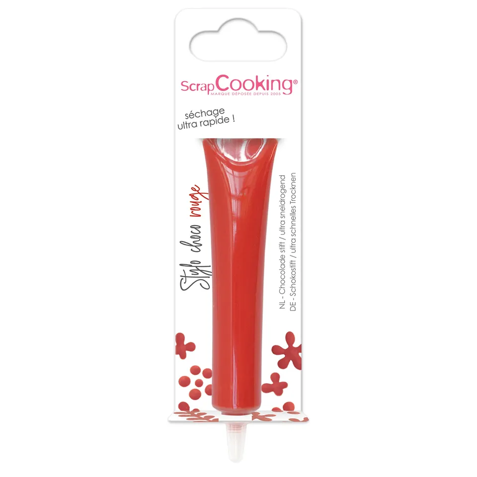 scrapcooking-d-corations-stylo-choco-rouge-25-g-6803-chocolat image 1